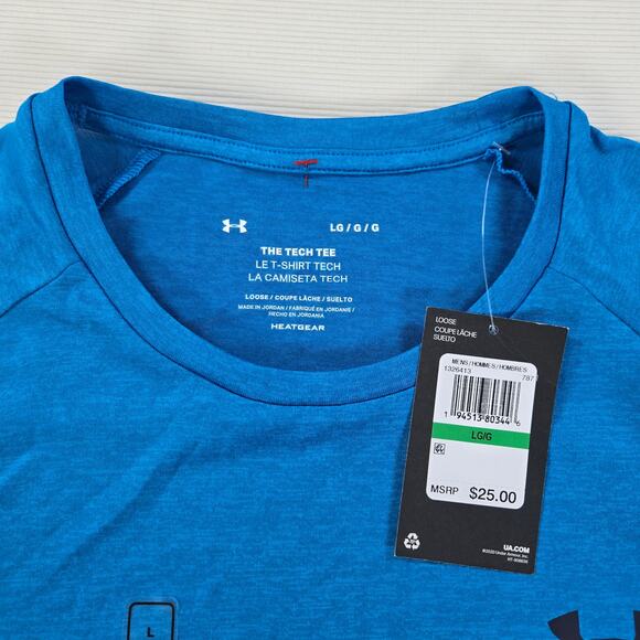 NWT Under Armour Loose Fit Heat Gear The Tech Tee in‎ Blue Men's Size Large - Picture 3 of 7